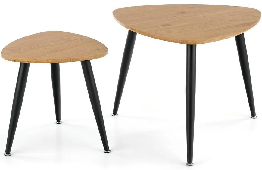 Konferenčný stolík Nicea 2 zlatý dub / čierny Kpl-2