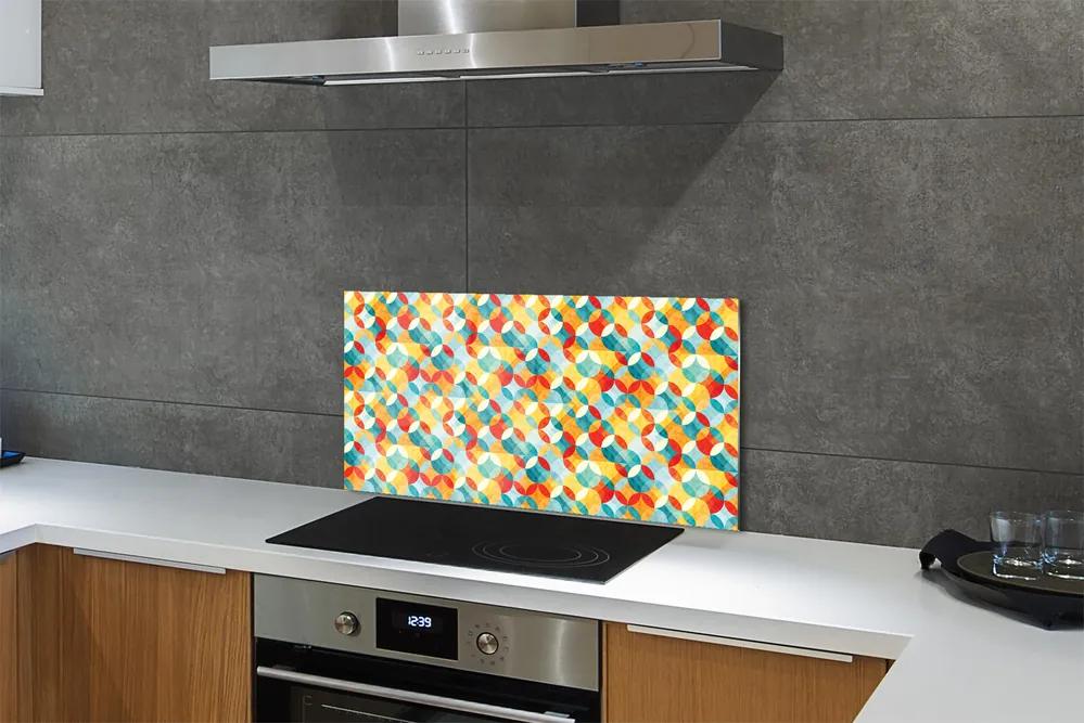Sklenený obklad do kuchyne farebné vzory 125x50 cm
