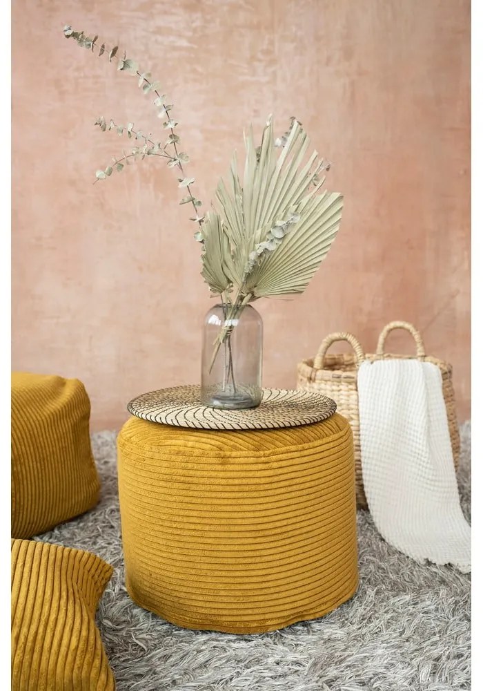 Menčestrový sedací vak v horčicovej farbe Mini – SLOWDOWN