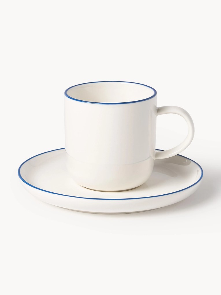 Porcelánové šálky na kávu's podšálkami Facile, 2 ks