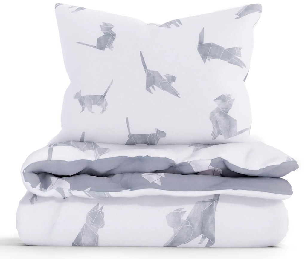 Bavlnené obliečky Renforcé – Mačky origami