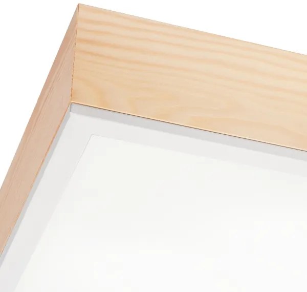 Stropné svietidlo NATURAL SQUARE 4xE27/15W/230V 48x48 cm borovica/biela