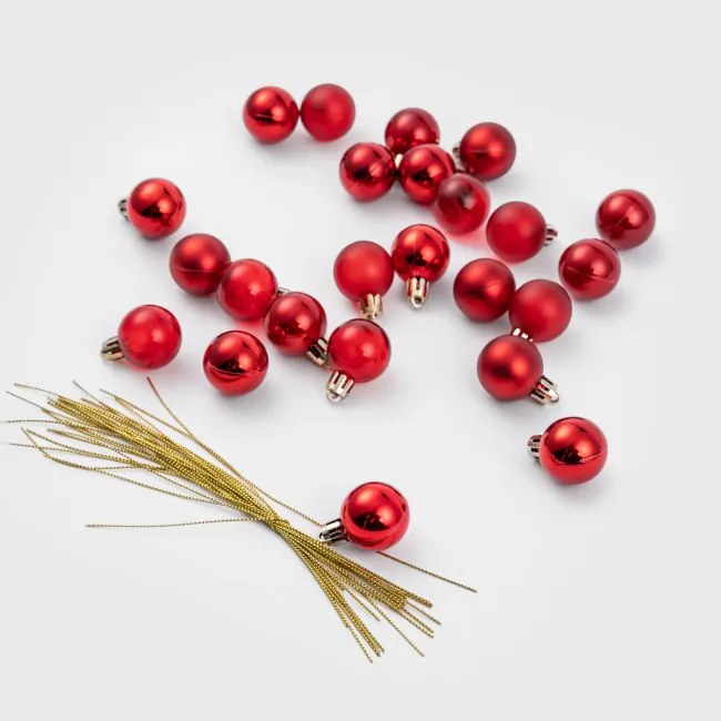 Vianočné guľky GERONI červené 714641 (24ks)