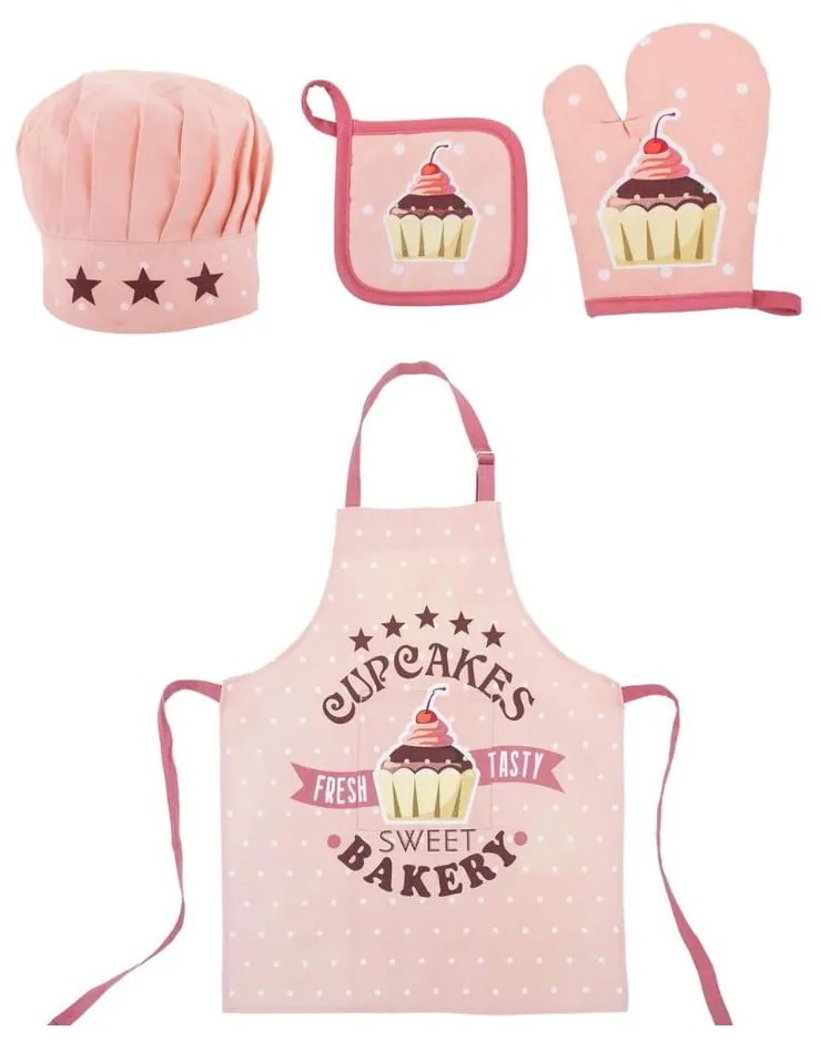 Bavlnená detská kuchynská súprava 4 ks Cupcakes - Tiseco Home Studio