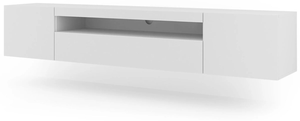 TV stolík/skrinka Aurinko 200 (matná biela). Akcia -22%. Vlastná spoľahlivá doprava až k Vám domov. 1083436