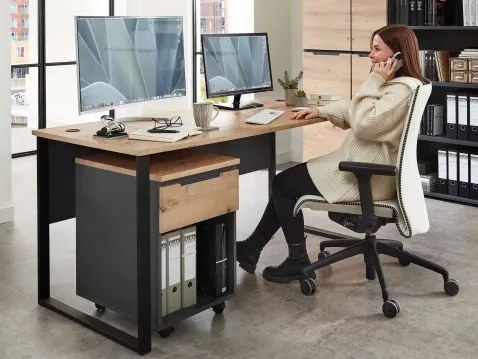 Písací stôl Memphis, 170 cm, dub artisan/grafit%