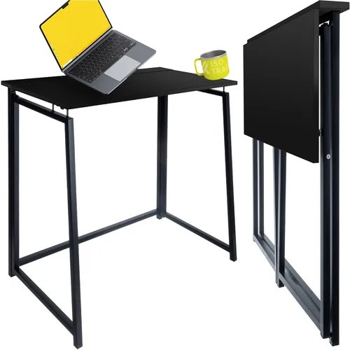 Skladací pracovný stôl v loft štýle 80 x 45 cm tmavá hnedá