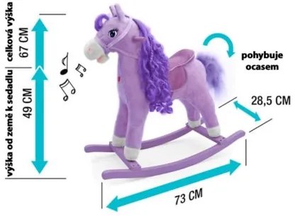 MILLY MALLY Hojdací koník s melódiou Milly Mally Princess violet
