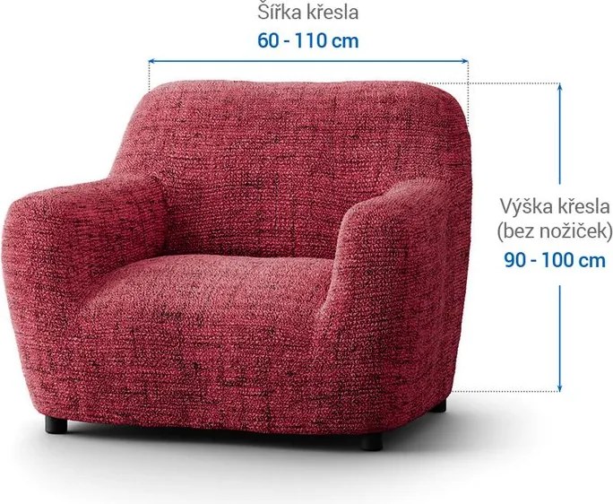 Bielastické poťahy VITTORIA bordó kreslo (š. 60 - 110 cm)