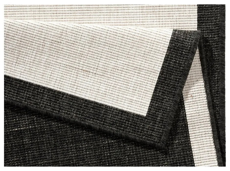 Čierno-krémový vonkajší koberec NORTHRUGS Panama, 80 x 350 cm