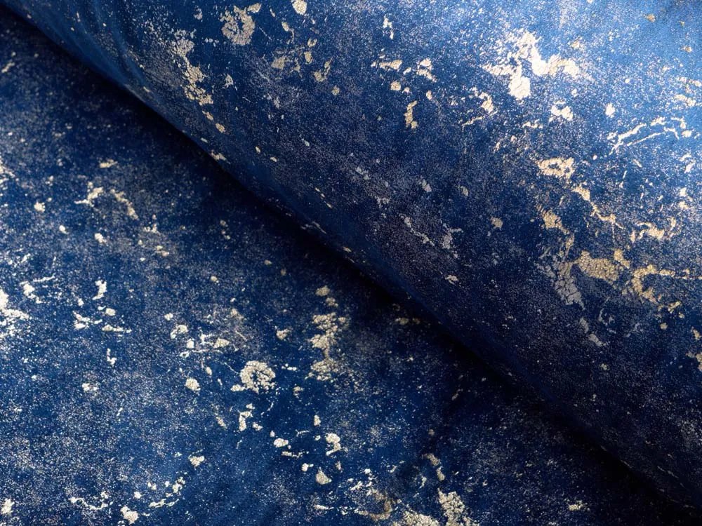 Biante Zamatový obdĺžnikový obrus Isabela IBL-005 Gold Design kráľovská modrá 120x180 cm