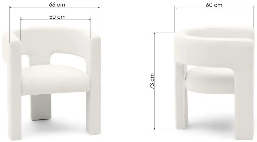 Biele designové kreslo ALPAH B