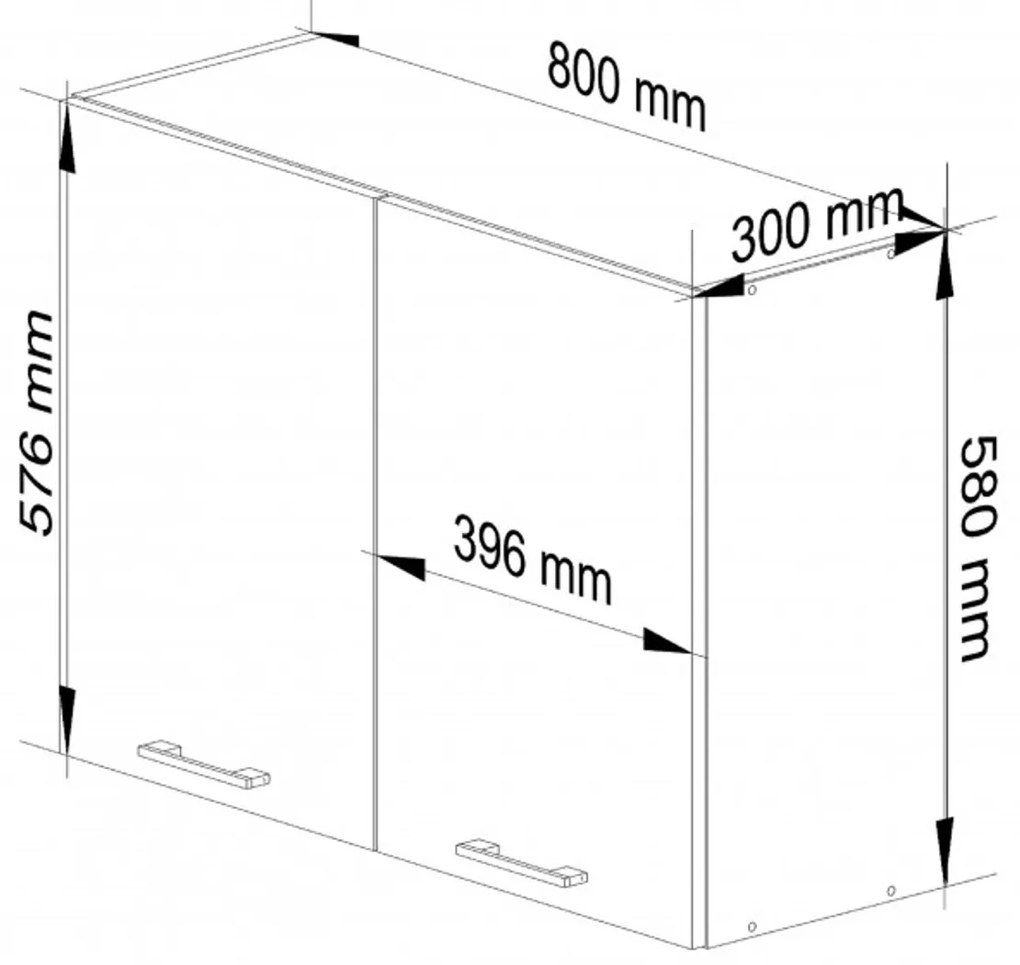 Kuchynská skrinka OLIVIA W80 H580 - biela/beton