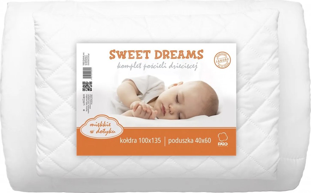 Detská perinka a prešívaný vankúš do postieľky SWEET DREAMS - 135x100 cm + 40x60 cm
