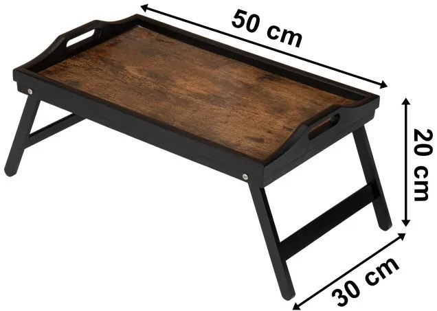 Podnos AURELIA RUSTIC čierny / hnedý