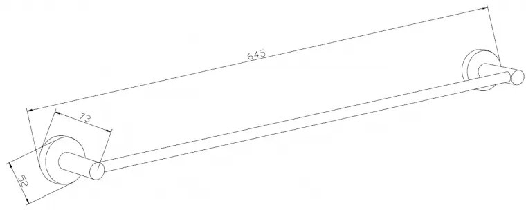 Kúpeľňová polica na uteráky MEXEN REMO s 1 priečkou - zlatá, 7050724-50