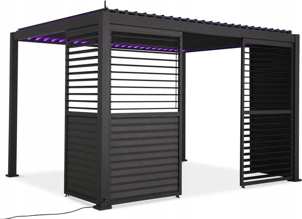 Žalúziový panel 123,5 cm Nastaviteľný kryt na pergoly Premium 4 m Gutroof