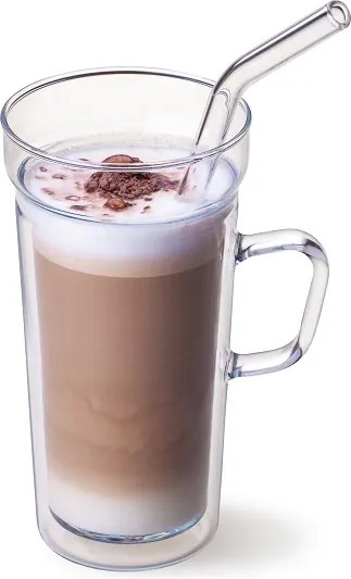 Simax Sklenená slamka zahnutá 23 cm (6+1)
