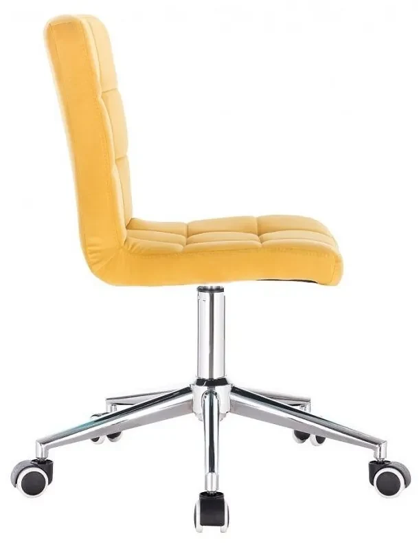 LuxuryForm DESIGN Stolička TOLEDO VELUR na striebornej podstave s kolieskami - žltá