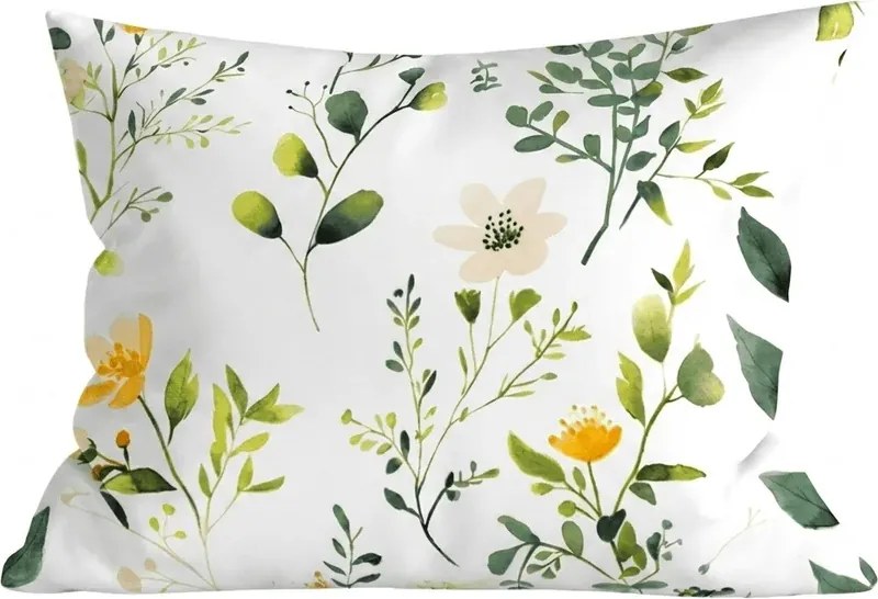 Sada obliečok z mikrovlákna FLORAMA biele + obliečka na vankúš 50 x 70 cm ZDARMA
