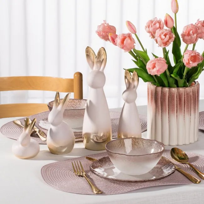 Veľkonočná dekorácia FIG 215 G krémová / zlatá (2 ks)