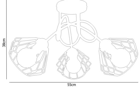 Prisadený luster CEED 3xE27/60W/230V