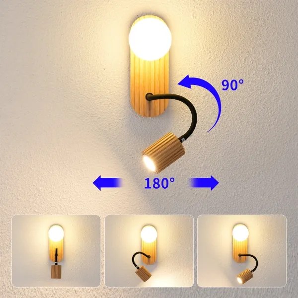 Brilagi - Drevené nástenné svietidlo MODERN WOOD 1xG9/5W/230V + 1xGU10/8W