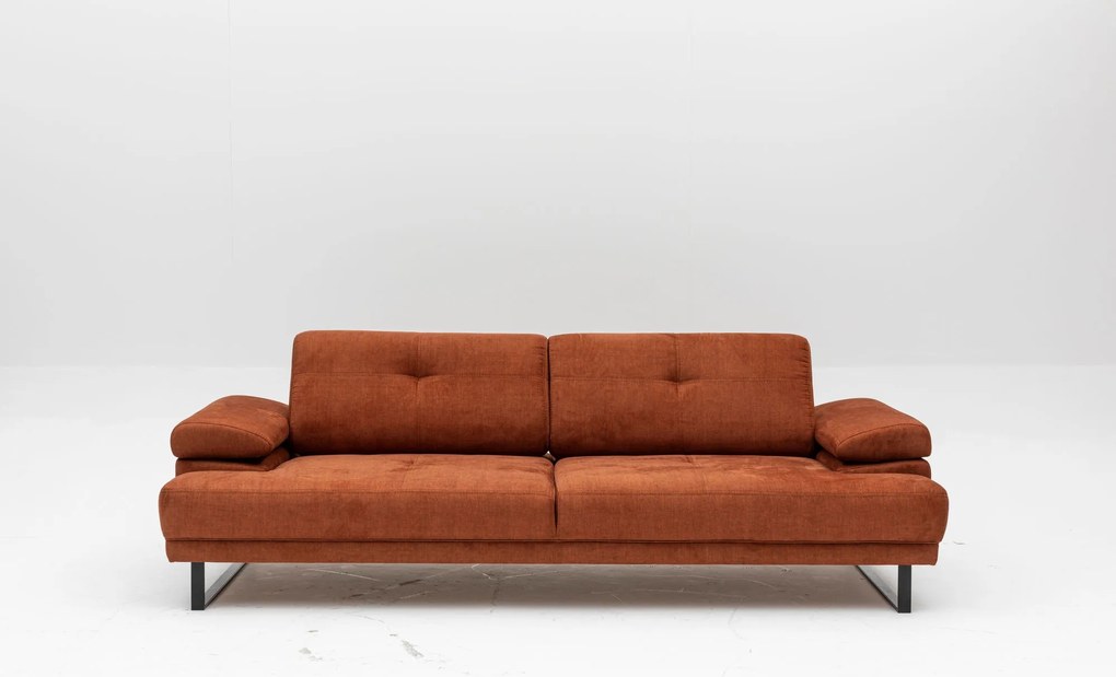 Praktická trojmiestna rozkladacia pohovka Mustang, 239 x 99 cm, oranžová