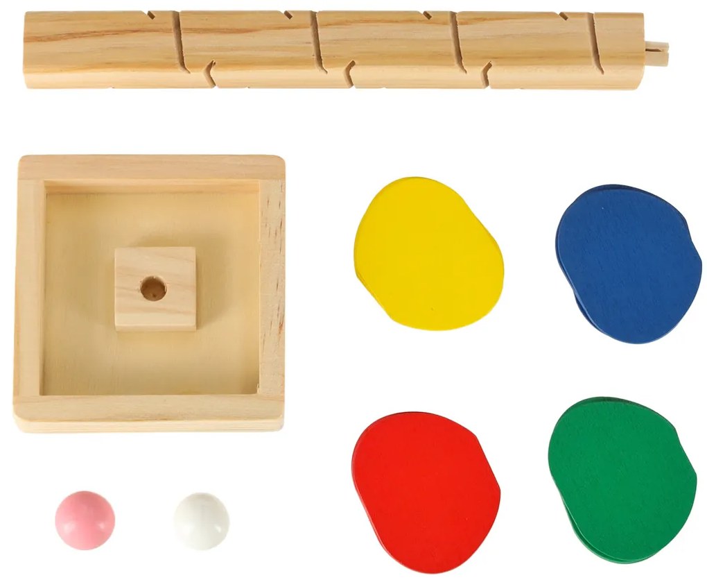 KIK Montessori drevený kulodrom – vzdelávacia veža s guľôčkami