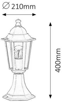 VELENCE E27 vonkajšia záhradná LED lampa IP43 tyč 40cm biela RABALUX