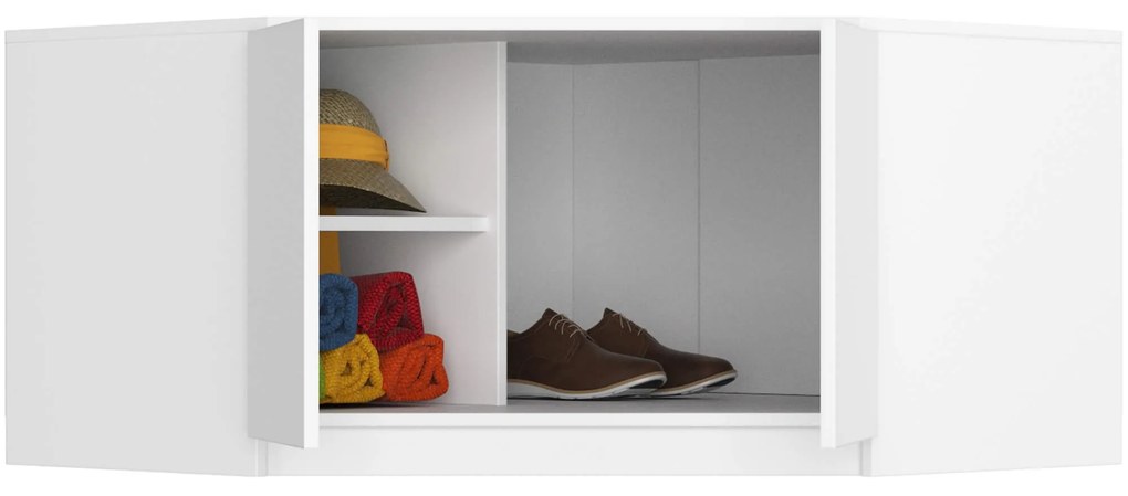 Nadstavec na rohovú šatníkovú skriňu CLP 100 cm biely