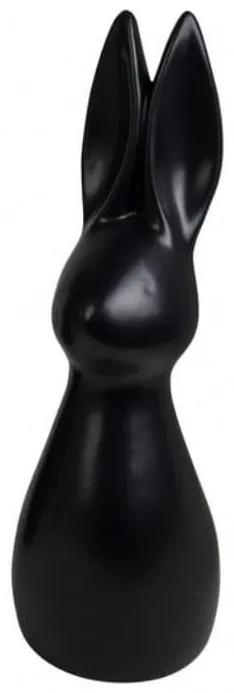 Keramický zajac Findus, 29 cm, matt black