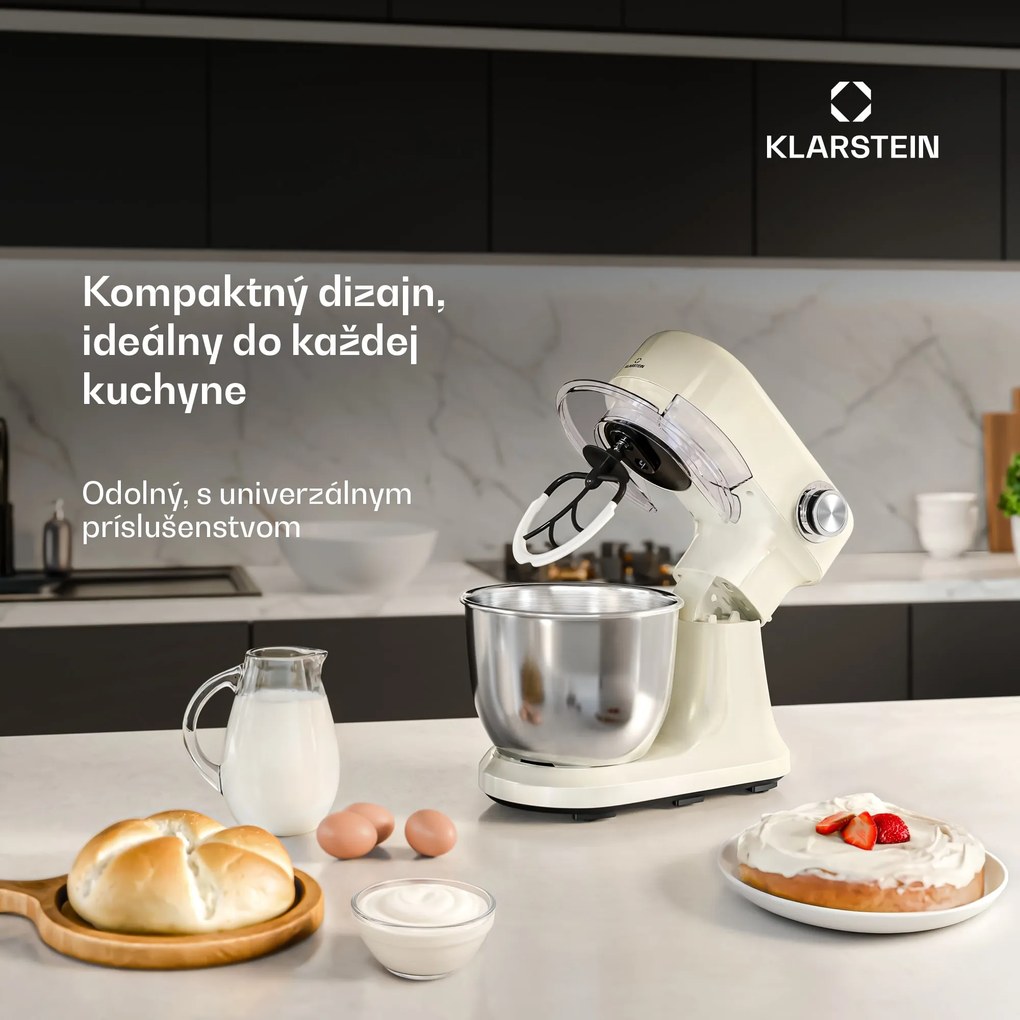 Klarstein Bella Evo kuchynský robot | planetárny miešací systém | 3 miešacie nadstavce | 1500 W | 5 l