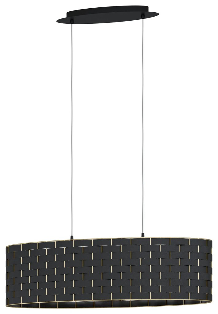 EGLO Moderné závesné osvetlenie MARASALES, 2xE27, 40W, 80cm, oválne, čierne