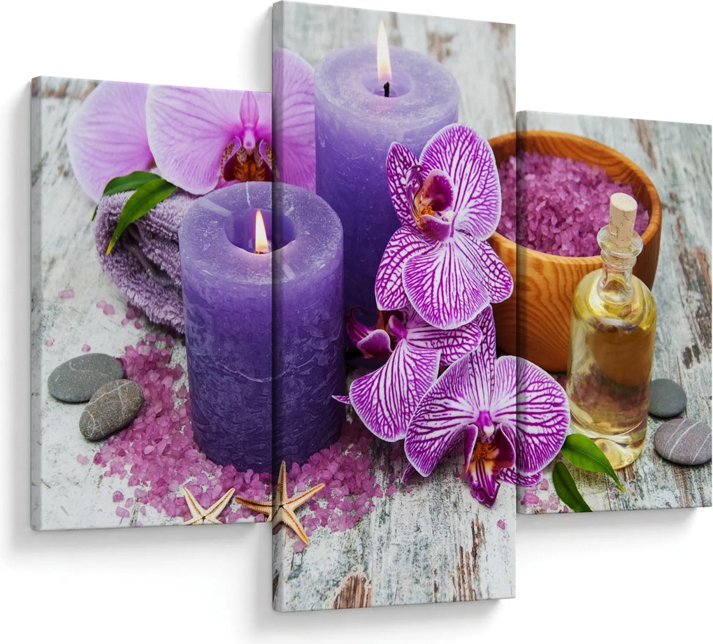 Obraz orchideí a sviečok (90x60 cm)