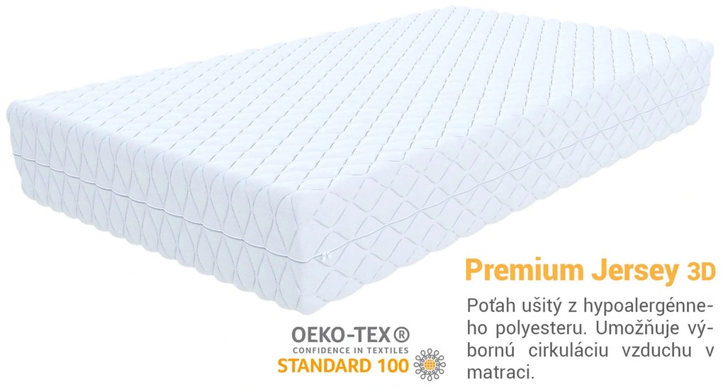 Kokosový matrac Sandra 90x200 Poťah: Premium Jersey 3D