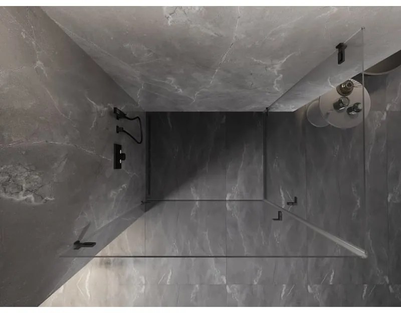 Mexen Lunar-B Duo výklopný sprchový kút 100 x 90 cm, číre sklo, brúsený grafit, 832-100L-090P-66-00