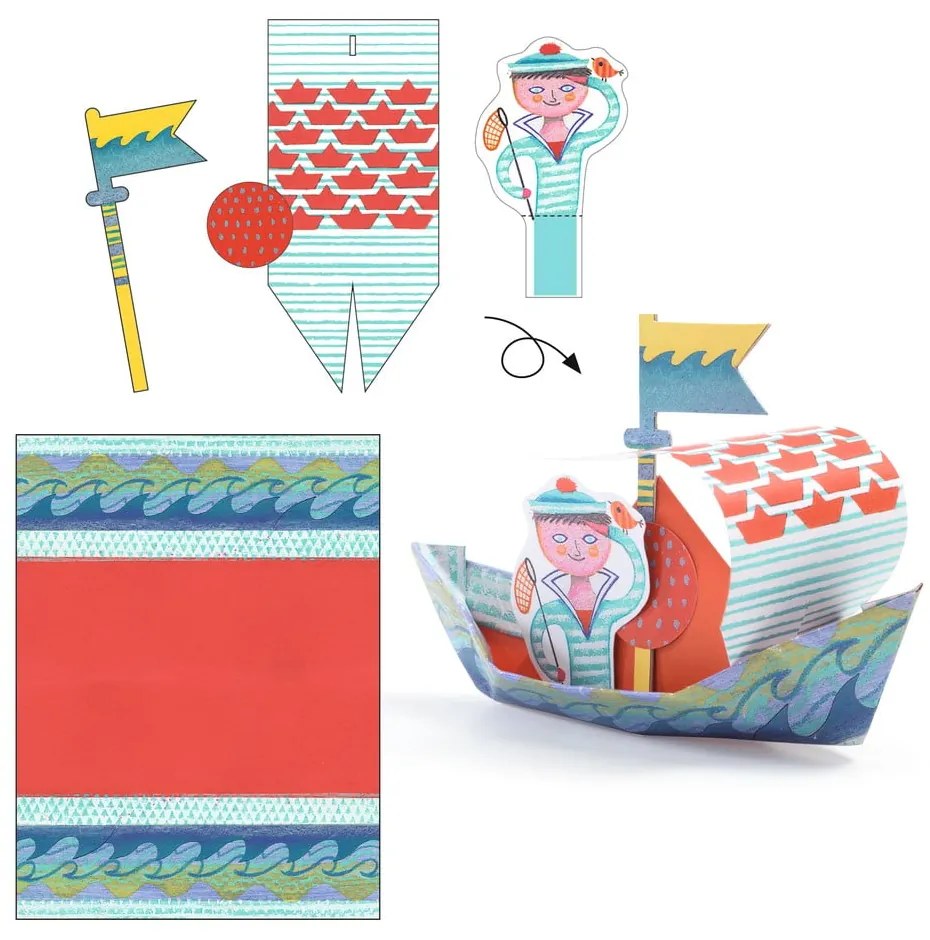 Set origami z nepremokavého papiera s príslušenstvom Djeco Lode