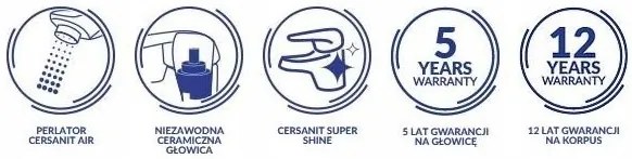 Cersanit City, nástenná vaňová batéria, chrómová, S951-344
