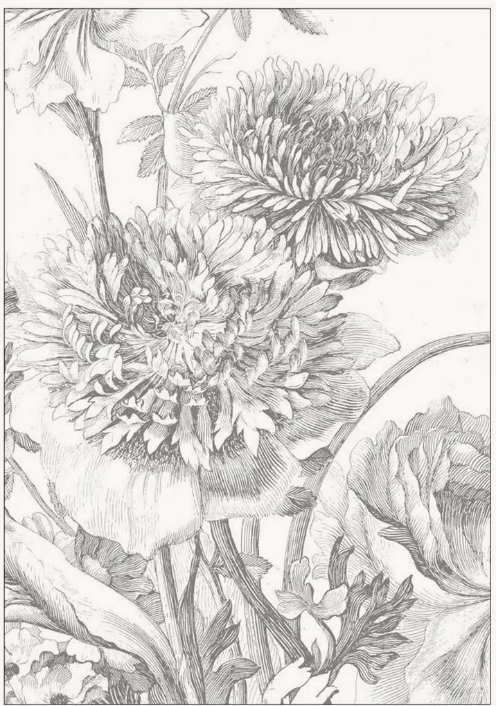 Vliesová tapeta Engraved Flowers