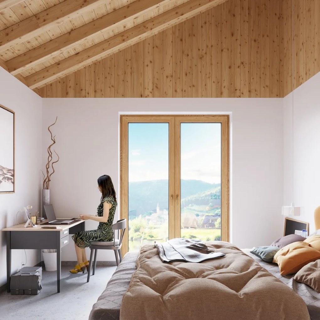 Stolná lampa Incline, biele telo svietidla