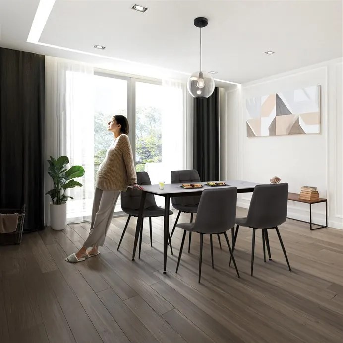 Autronic BONTEC Jedálenský set so 4 stoličkami, 130x70x76cm, keramika, mramor, ASE-1038 GREY2 Farba: Biela