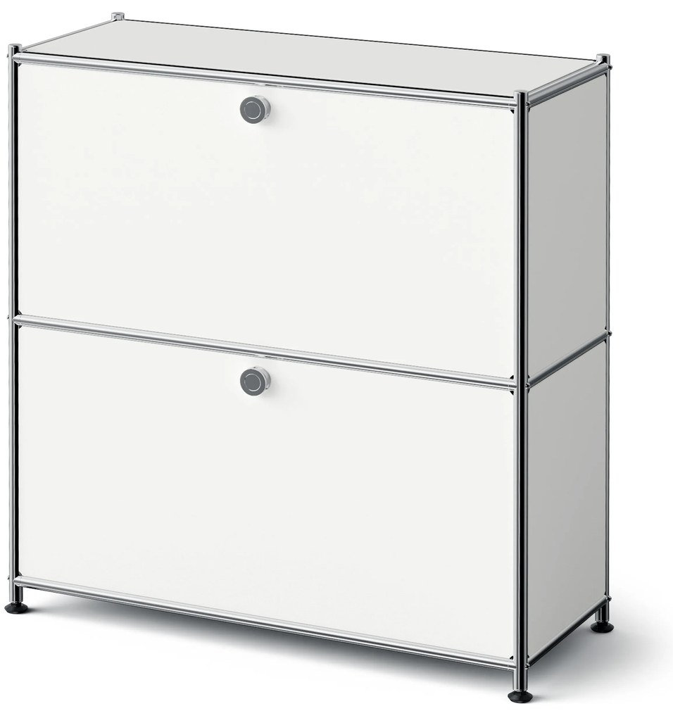 Kovová komoda »CN3 Slim Line« s 2 výklopnými priečinkami, biela