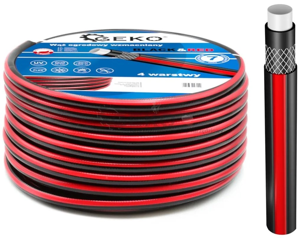 Bestent Záhradná hadica 1" 30m zosilnená Black/Red G73699