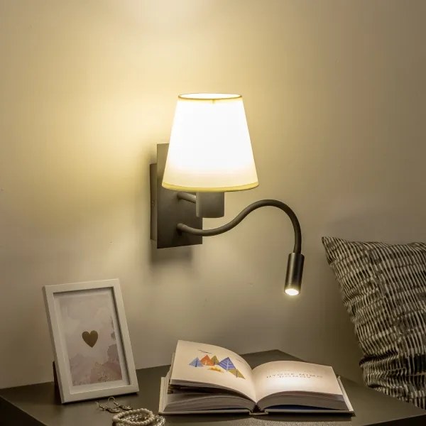 Brilagi - LED Nástenná lampa NUBILA 1xE27/25W/230V + LED/3W čierna/krémová