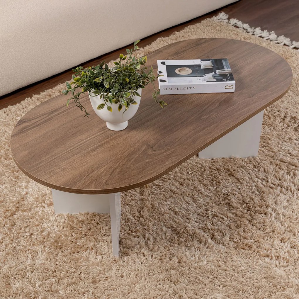 Konferenčný stolík Sable Walnut White