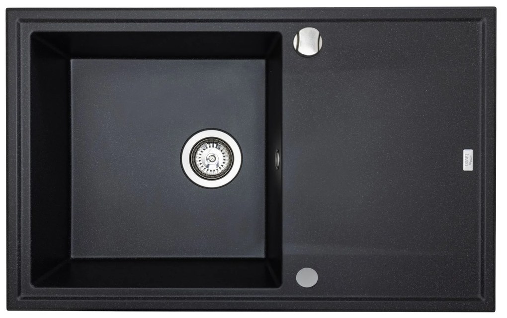 Laveo Megalo, 1-komorový granitový drez 780x500x185 mm, čierna, LAV-SBE_711T