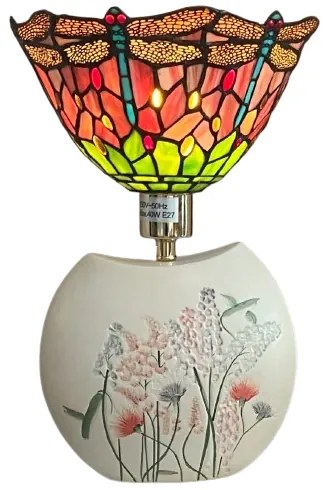 Tiffany lampa gravírované kvety Ø25*39 kolekcia MULTICOLOUR