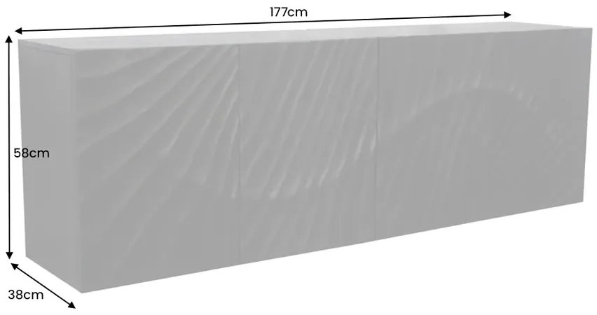 Dizajnová závesná komoda Shayla 177 cm čierne mango