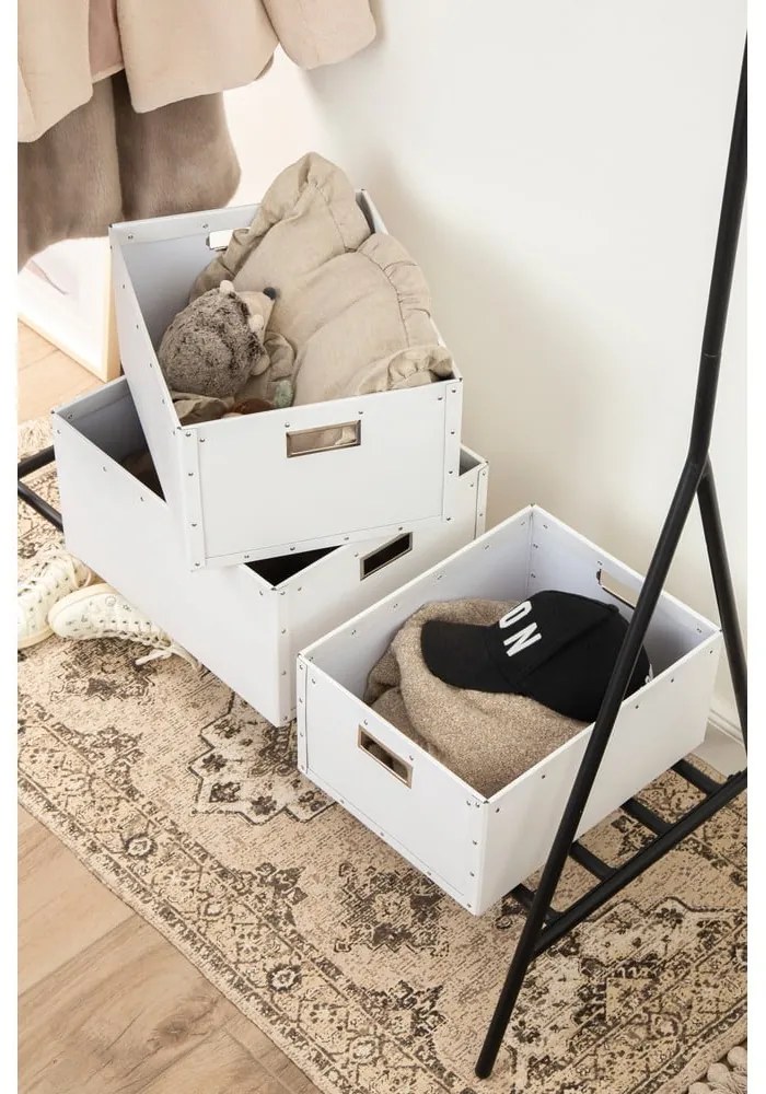 Biele kartónové úložné boxy v súprave 3 ks Ture – Bigso Box of Sweden
